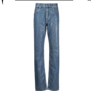 Coperni Mens Jeans Cargo Coated Straight in Blue